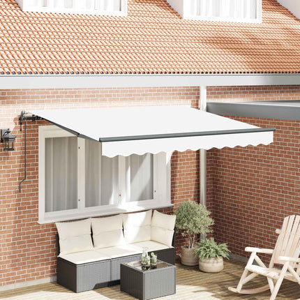 Utfällbar markis Vit 300 x 200 cm tyg