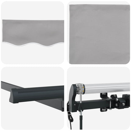 Utfällbar markis Ljusgrå 300 x 200 cm tyg