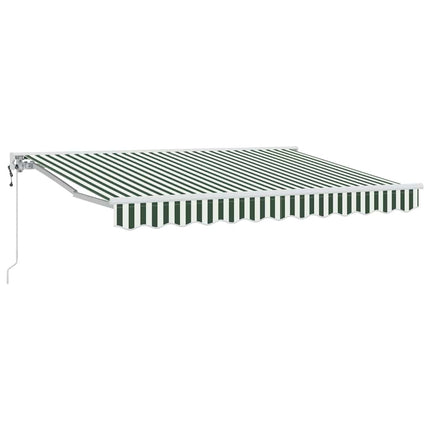 Markisram Grön och Vit 300 x 200 cm Polyester med PU-beläggning