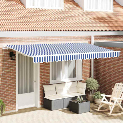 Utfällbar markis Blå 350 x 200 cm tyg