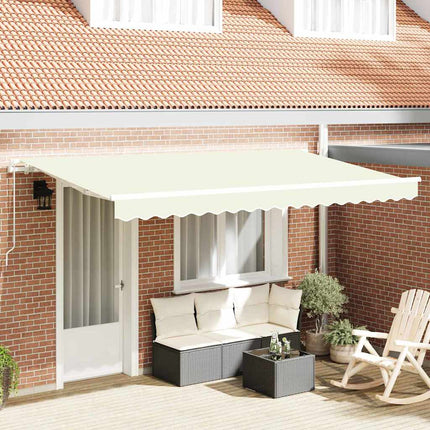 Utfällbar markis Kräm 350 x 200 cm tyg