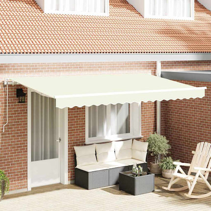 Utfällbar markis Kräm 350 x 200 cm tyg