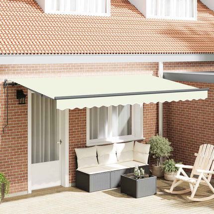 Utfällbar markis Kräm 350 x 200 cm tyg
