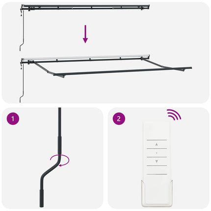 Utfällbar markis Blå och Vit 350 x 200 cm