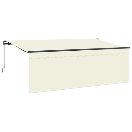 Utfällbar markis Kräm 350 x 200 cm Polyester och aluminium