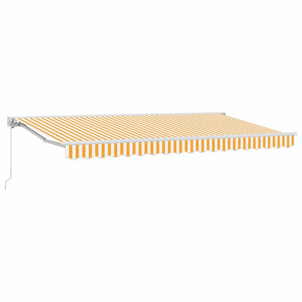 Markisram Gul och Vit 350 x 200 cm Polyester med PU-beläggning