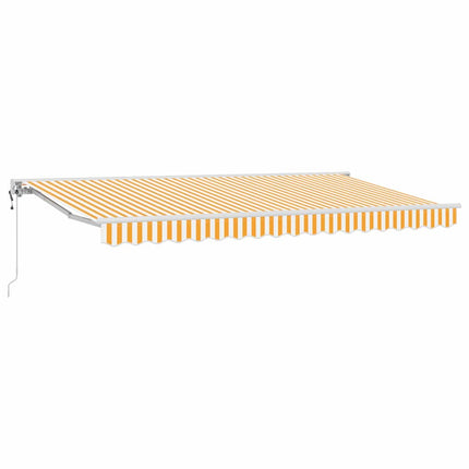 Markisram Gul och Vit 350 x 200 cm Polyester med PU-beläggning