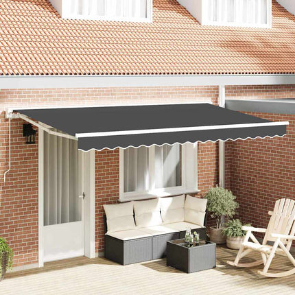 Markisram Antracit 350 x 200 cm Polyester med PU-beläggning
