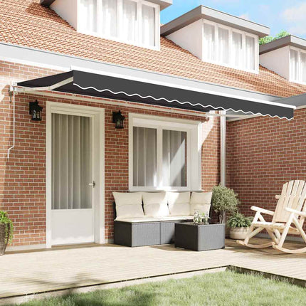 Markisram Antracit 350 x 200 cm Polyester med PU-beläggning