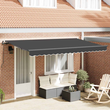 Utfällbar markis Antracit 350 x 200 cm tyg