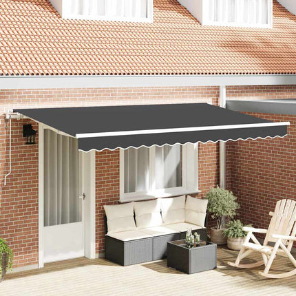 Utdragbar markis Antracit 350 x 200 cm tyg