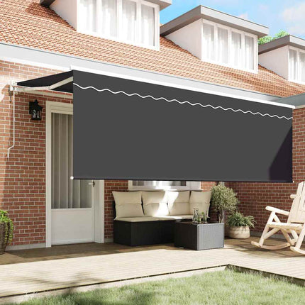 Utdragbar markis Antracit 350 x 200 cm Polyester och aluminium