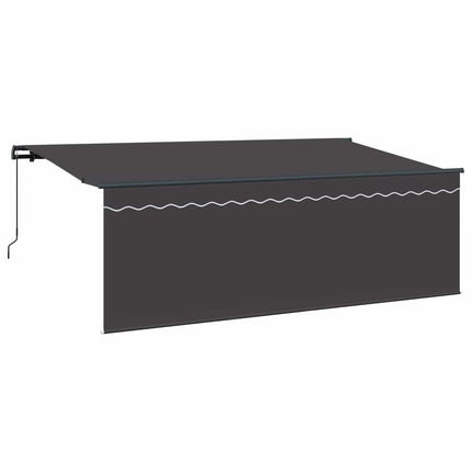 Utfällbar markis Antracit 350 x 200 cm Polyester och aluminium