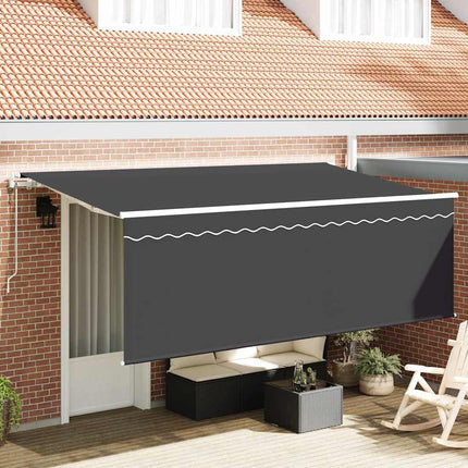 Utfällbar markis Antracit 350 x 200 cm Polyester och aluminium