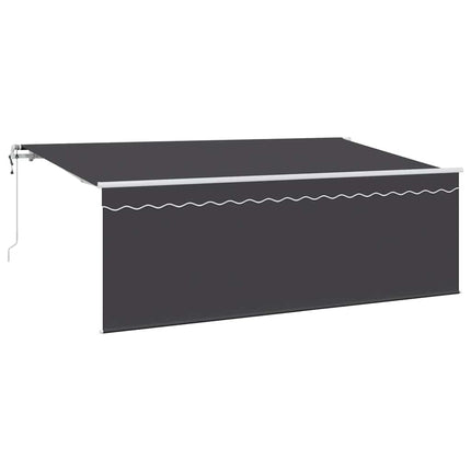 Utfällbar markis Antracit 350 x 200 cm Polyester och aluminium