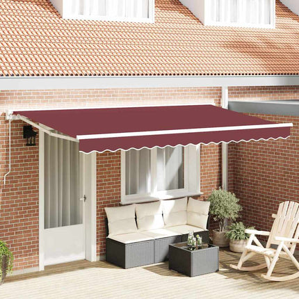 Markisram Vinröd 350 x 200 cm Polyester med PU-beläggning