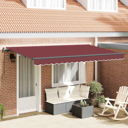 Utfällbar markis Vinröd 350 x 200 cm tyg