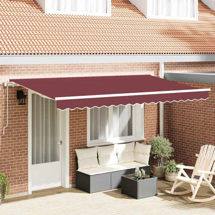 Utfällbar markis Vinröd 350 x 200 cm tyg