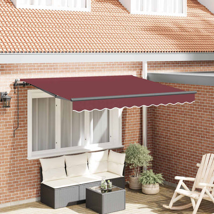 Utfällbar markis Vinröd 350 x 200 x 165 cm tyg
