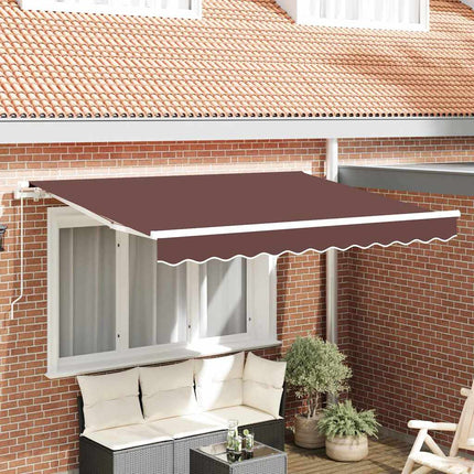Utfällbar markis Brun 350 x 200 cm tyg