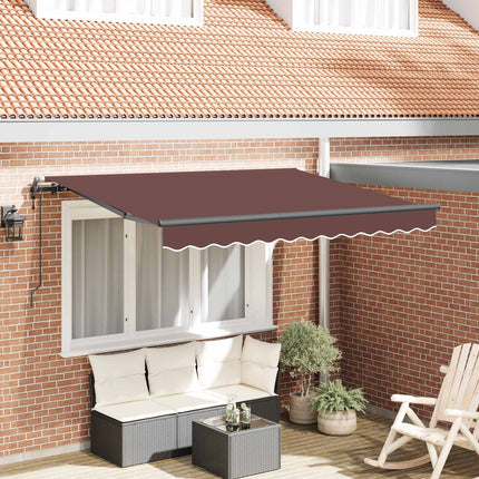 Utfällbar markis Brun 350 x 200 cm tyg