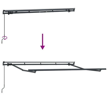 Utfällbar markis Antracit 350 x 200 cm tyg