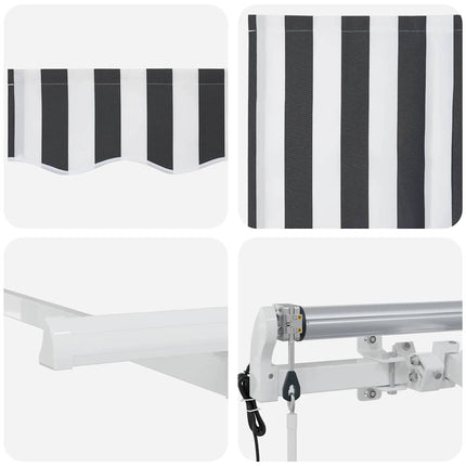 Utfällbar markis Antracit 350 x 200 cm tyg