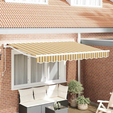 Markisram Gul och Grå 350 x 200 cm Polyester med PU-beläggning