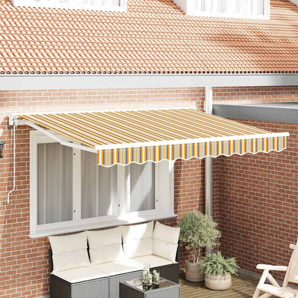 Markisram Gul och Grå 350 x 200 cm Polyester med PU-beläggning