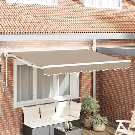 Markisram Beige 350 x 200 cm Polyester med PU-beläggning