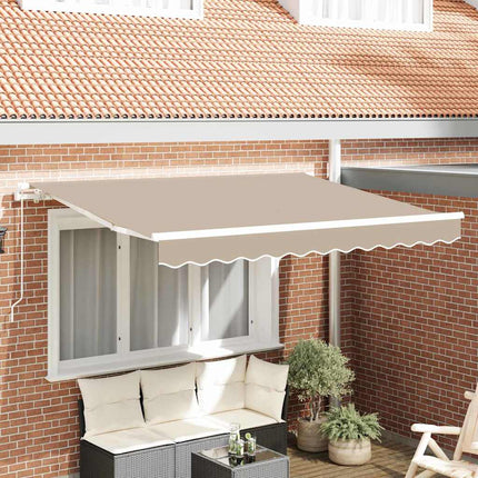 Utfällbar markis Beige 350 x 200 cm tyg