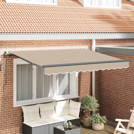 Utfällbar markis Beige 350 x 200 cm tyg