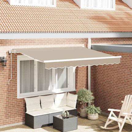 Utfällbar markis Beige 350 x 200 cm tyg