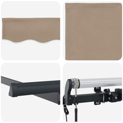 Utfällbar markis Beige 350 x 200 cm tyg