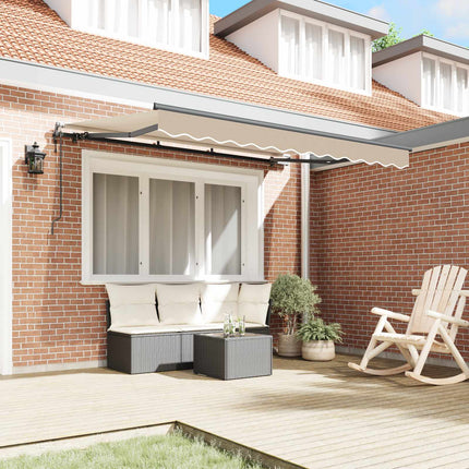 Utfällbar markis Beige 350 x 200 cm tyg