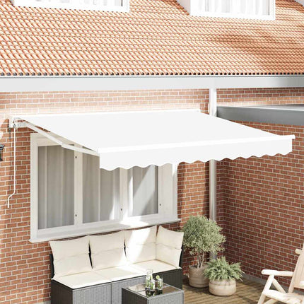 Markisram Vit 350 x 200 cm Polyester med PU-beläggning