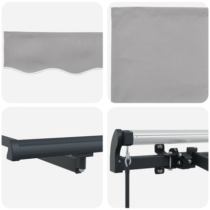 Utfällbar markis Ljusgrå 350 x 200 cm tyg