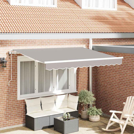 Utfällbar markis Ljusgrå 350 x 200 cm tyg