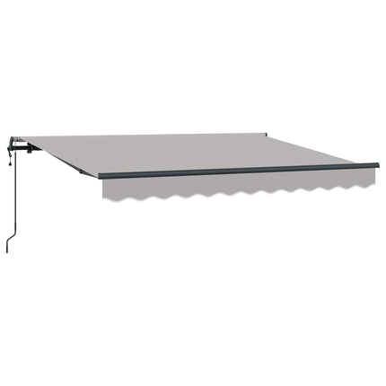 Utfällbar markis Ljusgrå 350 x 200 cm tyg