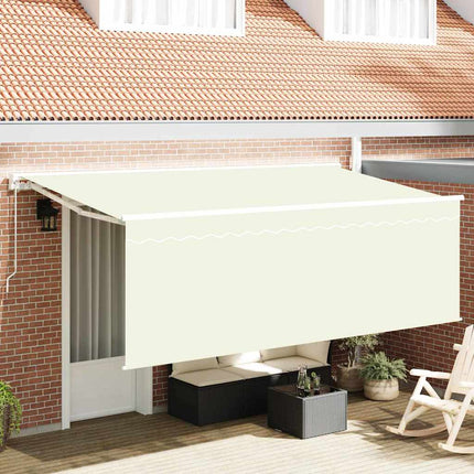 Utfällbar markis Kräm 400 x 200 cm Polyester och aluminium