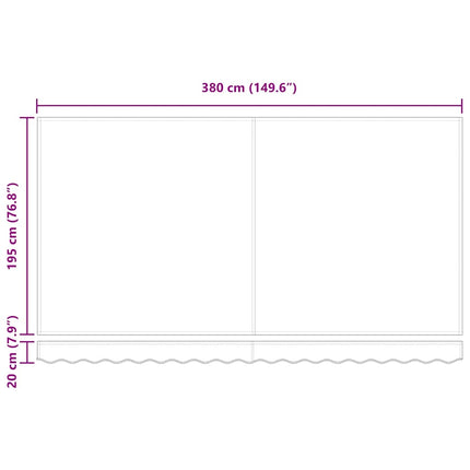 Markisram Gul och Vit 400 x 200 cm Polyester med PU-beläggning