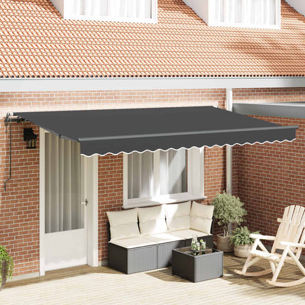 Utdragbar markis Antracit 400 x 200 cm tyg