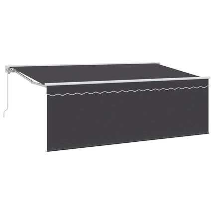 Utfällbar markis Antracit 400 x 200 cm Polyester och aluminium