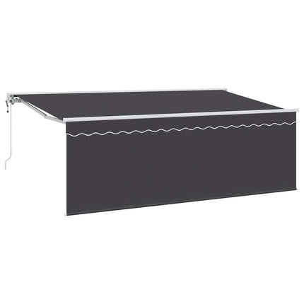 Utfällbar markis Antracit 400 x 200 cm Polyester och aluminium