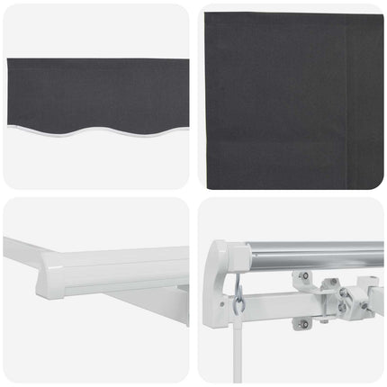 Utfällbar markis Antracit 400 x 200 cm Polyester och aluminium
