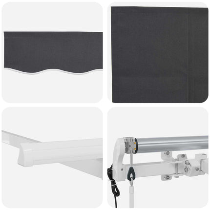 Utfällbar markis Antracit 400 x 200 cm Polyester och aluminium