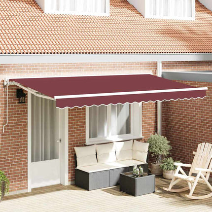 Markisram Vinröd 400 x 200 cm Polyester med PU-beläggning