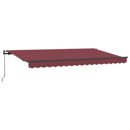 Utfällbar markis Vinröd 400 x 200 cm tyg