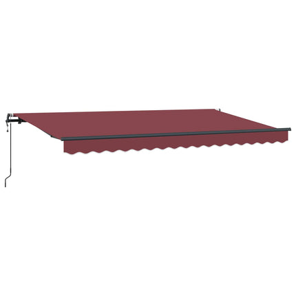Utfällbar markis Vinröd 400 x 200 cm tyg