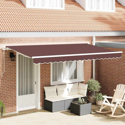 Utfällbar markis Brun 400 x 200 cm tyg
